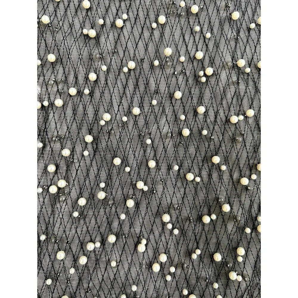 Hot & Delicious Black Sheer pearl dress/cover up L - Picture 4 of 12